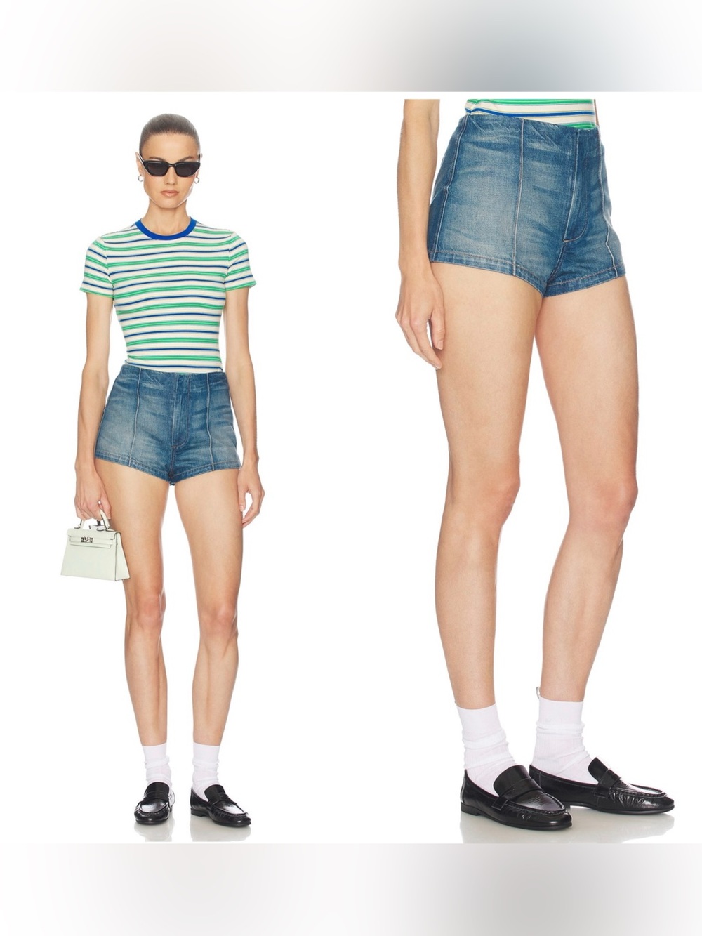 NWT HELSA Denim Micro short in Medium Blue